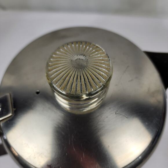 Stainless Steel 18/8 12-Cup Camping Coffee Percolator Non-Electric Wood Handle - Picture 2 of 12